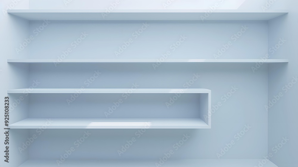Empty White Shelf in a Room Empty White Shelf in a Room