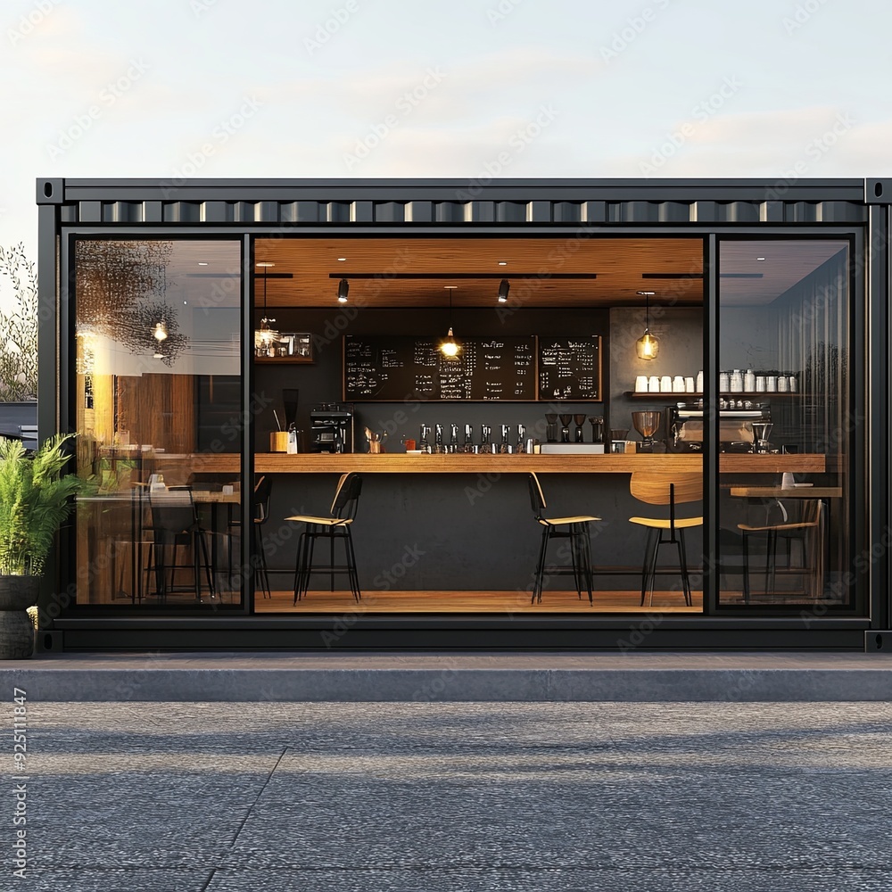 20ft Container Cafe 3d Illustration 20ft Container Cafe 3d Illustration