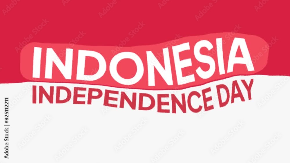 Animated video Indonesian Independence Day concept. Full length animation illustration. High quality 4k footage.