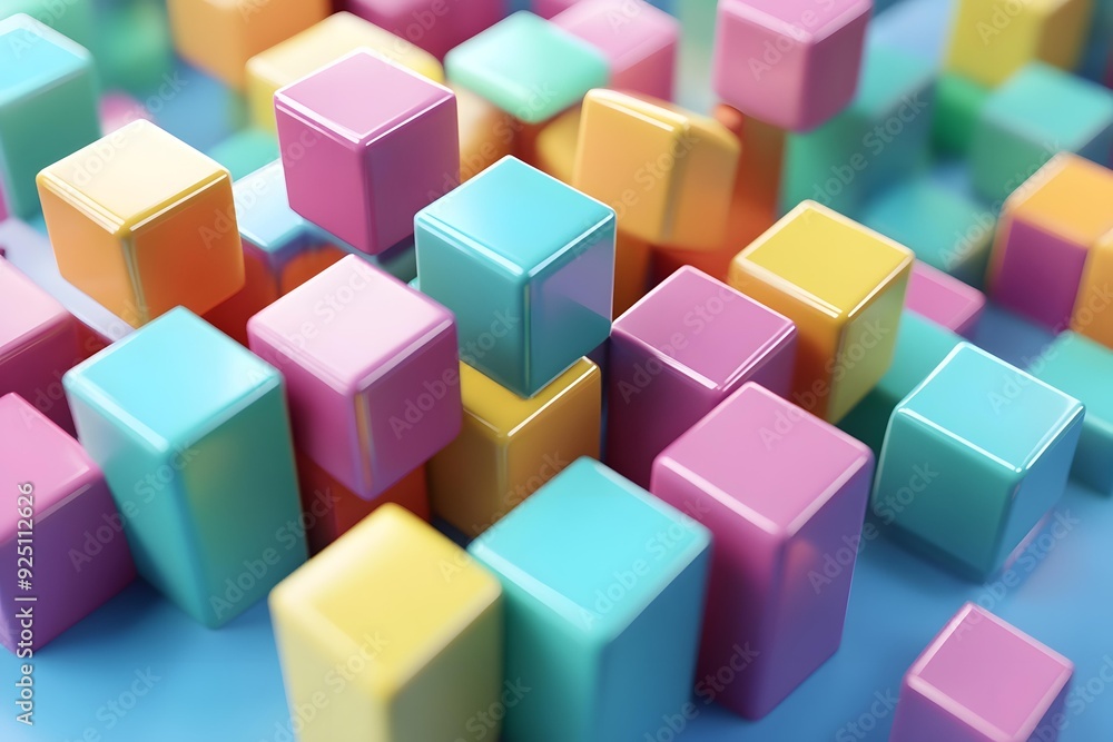 Colorful 3D Cubes Abstract Background Colorful 3D Cubes Abstract Background