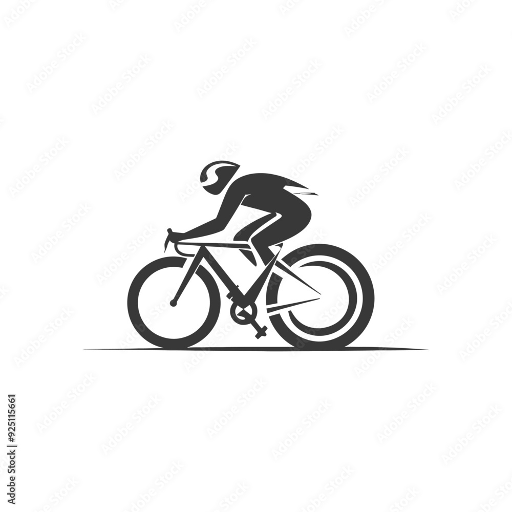 Monochrome Cyclist in Motion: Minimalist Road Bike Vector Illustration Monochrome Cyclist in Motion: Minimalist Road Bike Vector Illustration