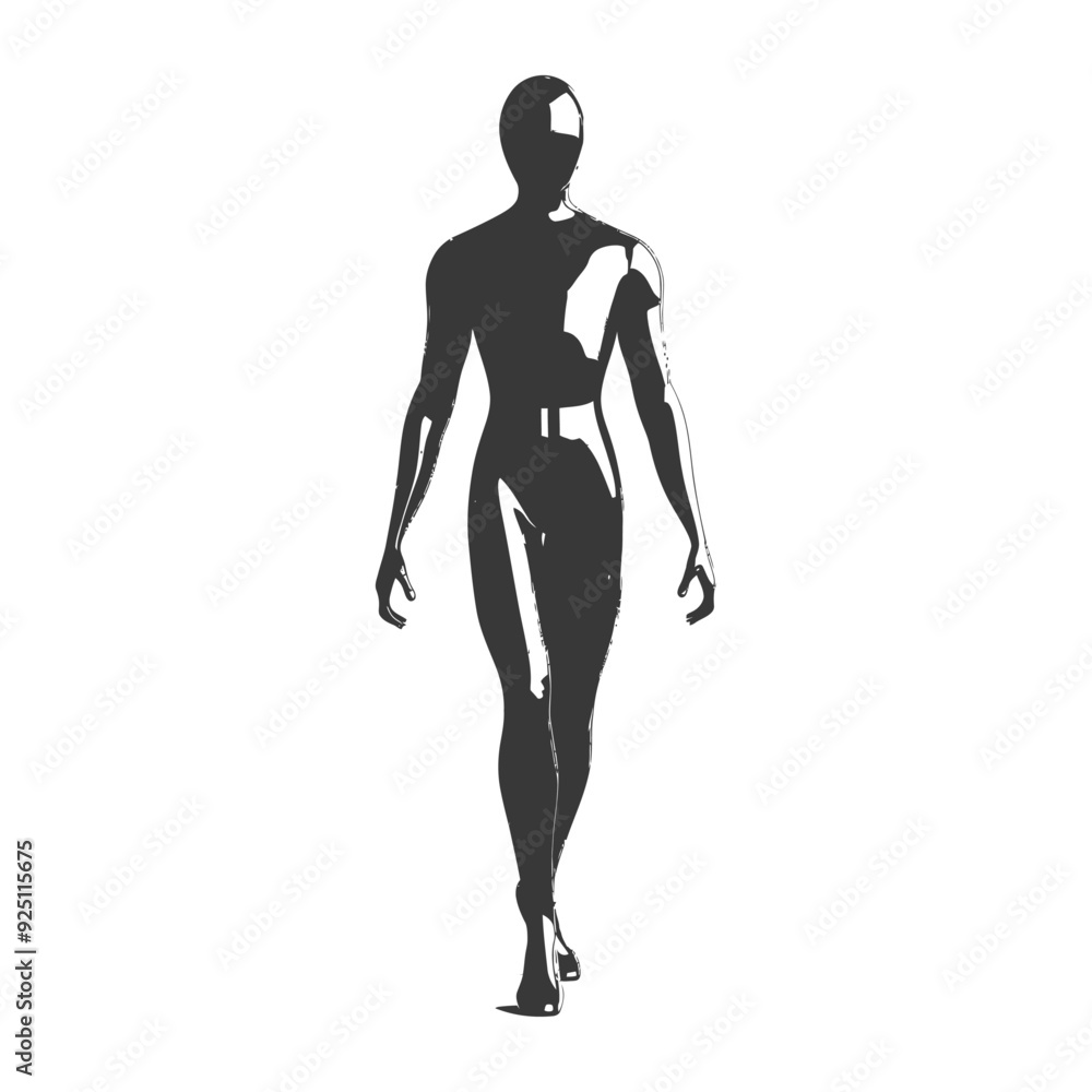 Androgynous Figure in Motion: Monochromatic 3D Render Androgynous Figure in Motion: Monochromatic 3D Render