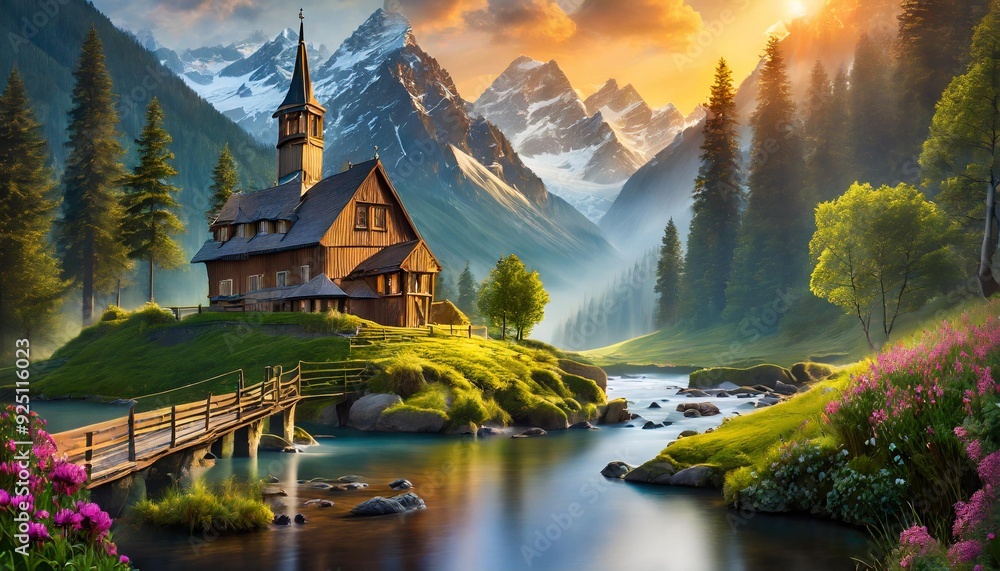 Fototapeta premium lake in the mountains