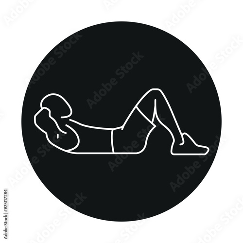 Crunches line icon. Vector isolated element.