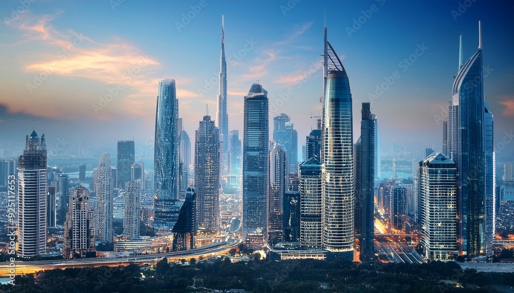 Fototapeta premium Futuristic city skylines
