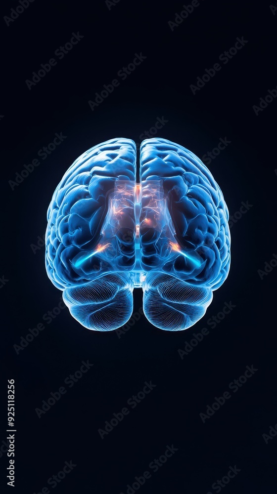 A striking illustration of a human brain showcasing intricate neural connections in vibrant blue hues against a dark background. A striking illustration of a human brain showcasing intricate neural connections in vibrant blue hues against a dark background.