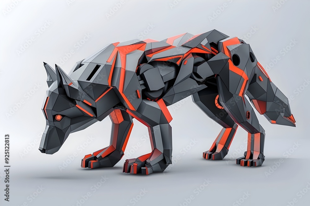 Minimalist Robotic Wolf Logo Cute 3D Graphic for Business Branding and Corporate Identity Minimalist Robotic Wolf Logo Cute 3D Graphic for Business Branding and Corporate Identity
