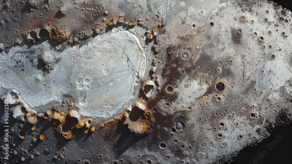 Lunar Surface with Crater and Rock Formations Lunar Surface with Crater and Rock Formations