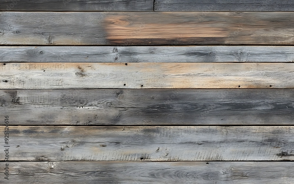 Obraz premium Reclaimed Wood Texture with Mixed Weathered Boards and Visible Imperfections