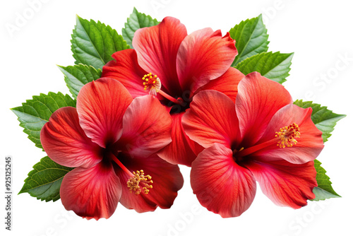 Tropical red hibiscus flowers png