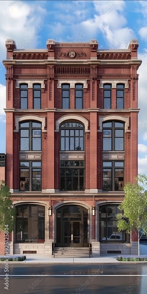 Red Brick Building with Arched Windows Red Brick Building with Arched Windows