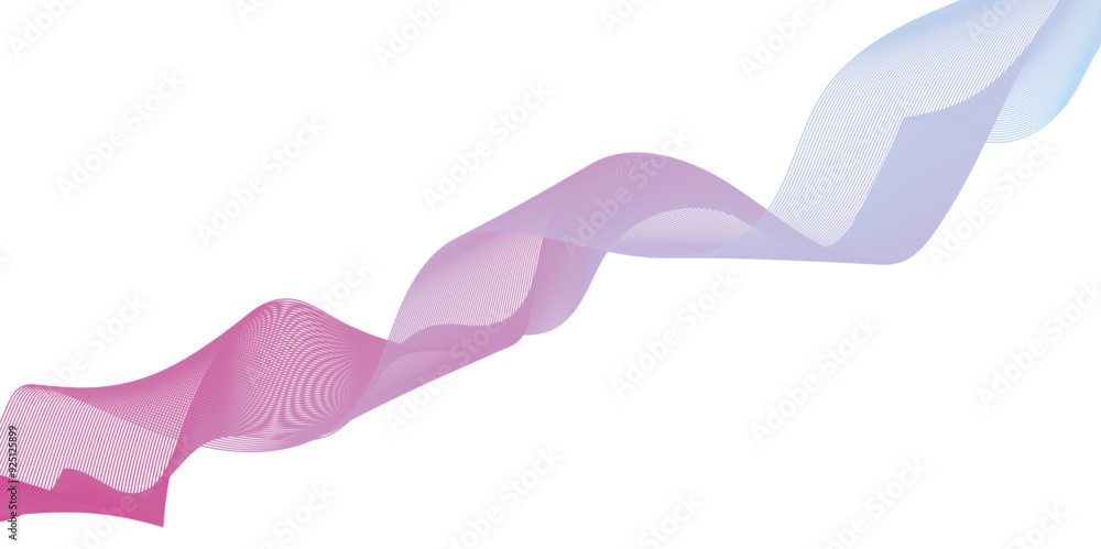 Fototapeta premium Abstract blend wave lines and technology background. Background lines wave abstract stripe design. White background, mesh abstract, vector gradient line soft blend.