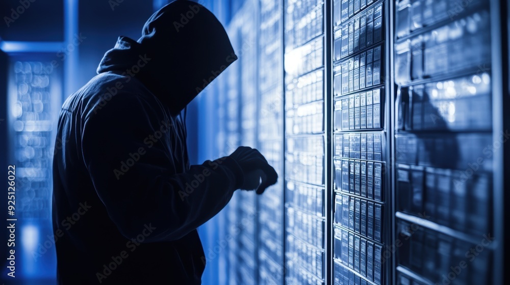 Cyber Criminal Breaching Financial Institution's Database - Hacking, Data Breach, Cyber Attack, Security Breach, Hacker, Cybercrime, Fraud, Network Intrusion, Confidential Information, Digital Theft, Cyber Criminal Breaching Financial Institution's Database - Hacking, Data Breach, Cyber Attack, Security Breach, Hacker, Cybercrime, Fraud, Network Intrusion, Confidential Information, Digital Theft,