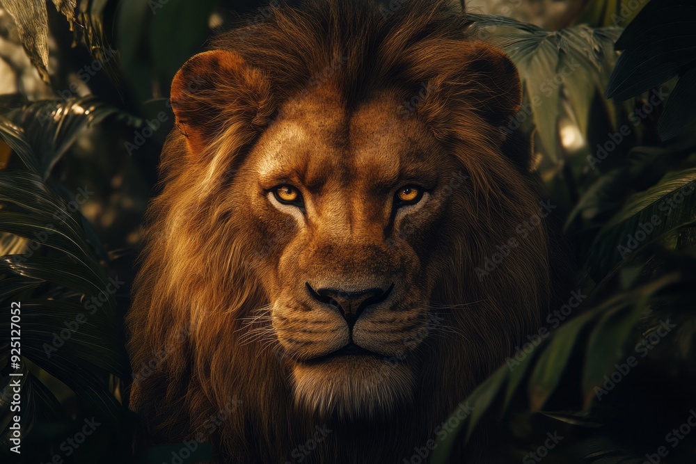 illustration portrait of a lion , king of the jungle illustration portrait of a lion , king of the jungle
