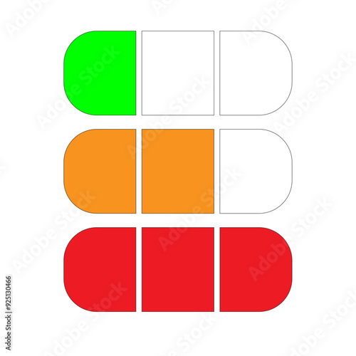 3 Icones de niveaux différents en vectoriel (Facile, Moyen, Difficile)
