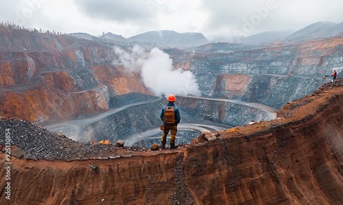 copper mine worker open pit Mine Surveying