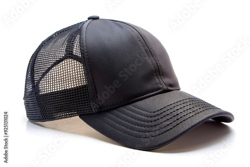 Baseball Cap - isolated > Closeup of the fashion blac isolated on white background. photo