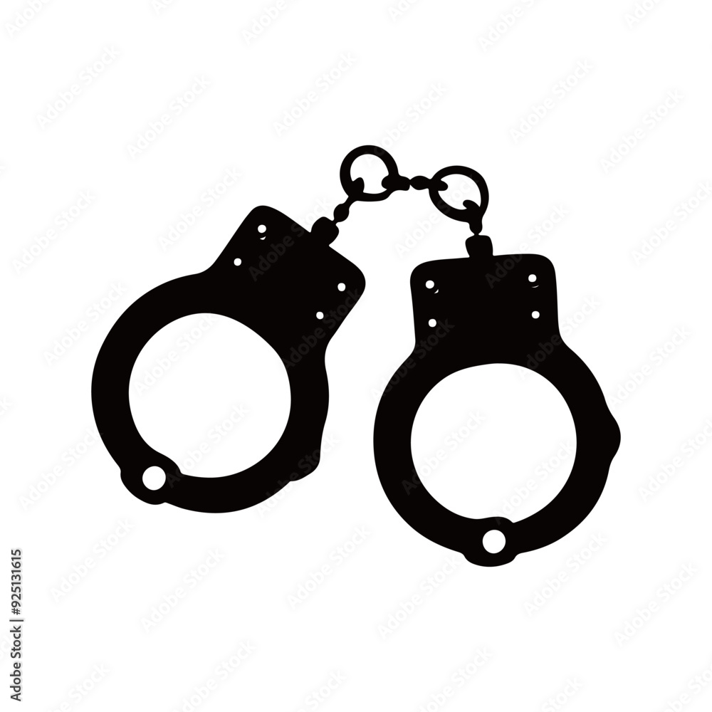 Handcuffs Silhouette Vector Illustration – Law Enforcement Symbol Handcuffs Silhouette Vector Illustration – Law Enforcement Symbol