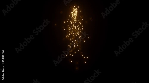 Welding spark lights effect isolated on black backgrounds