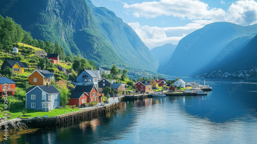 Fototapeta premium Communication technology in Norway: Comprehensive mobile connectivity and digital communication,