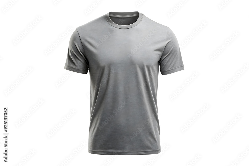 Gray T-shirt mockup front used as design template. Tee Shirt blank isolated on white Gray T-shirt mockup front used as design template. Tee Shirt blank isolated on white
