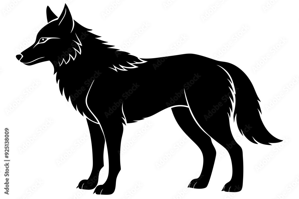 Fototapeta premium Wolf Silhouette Vector Art Illustration