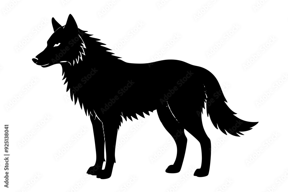 Naklejka premium Wolf Silhouette Vector Art Illustration