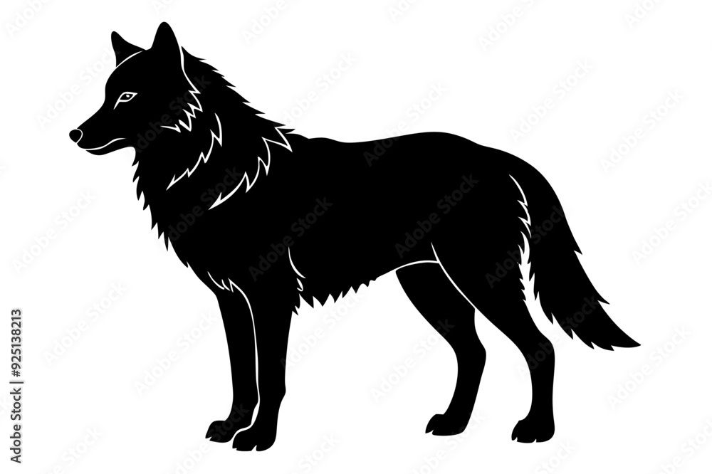 Wolf Silhouette Vector Art Illustration Wolf Silhouette Vector Art Illustration