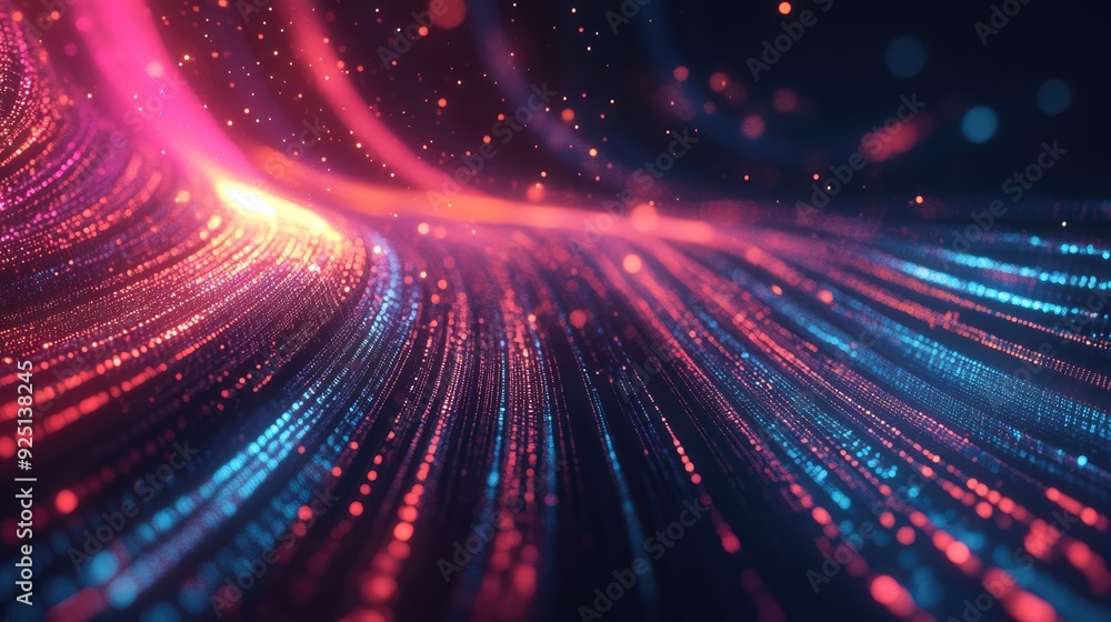 Fototapeta premium Abstract image of data packets moving through a network, representing digital communication.