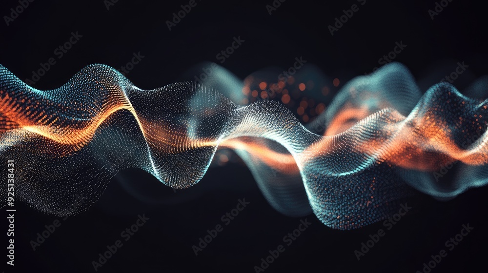 Fototapeta premium Abstract image of digital communication waves flowing through a network.