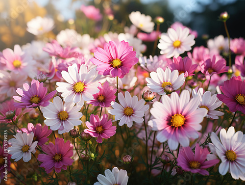 Flowers and grass in the field