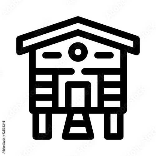 chicken coop line icon