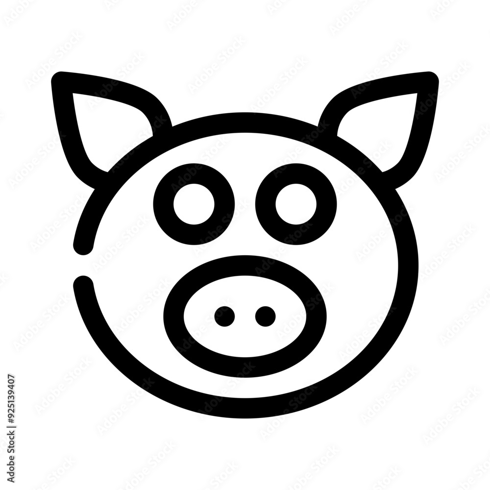 Obraz premium pig line icon