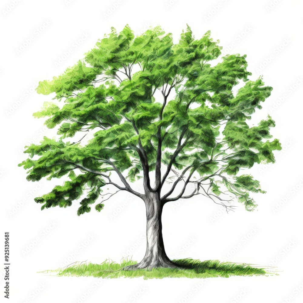 the AI Image Generator, a tree with vibrant green leaves against a black background the AI Image Generator, a tree with vibrant green leaves against a black background