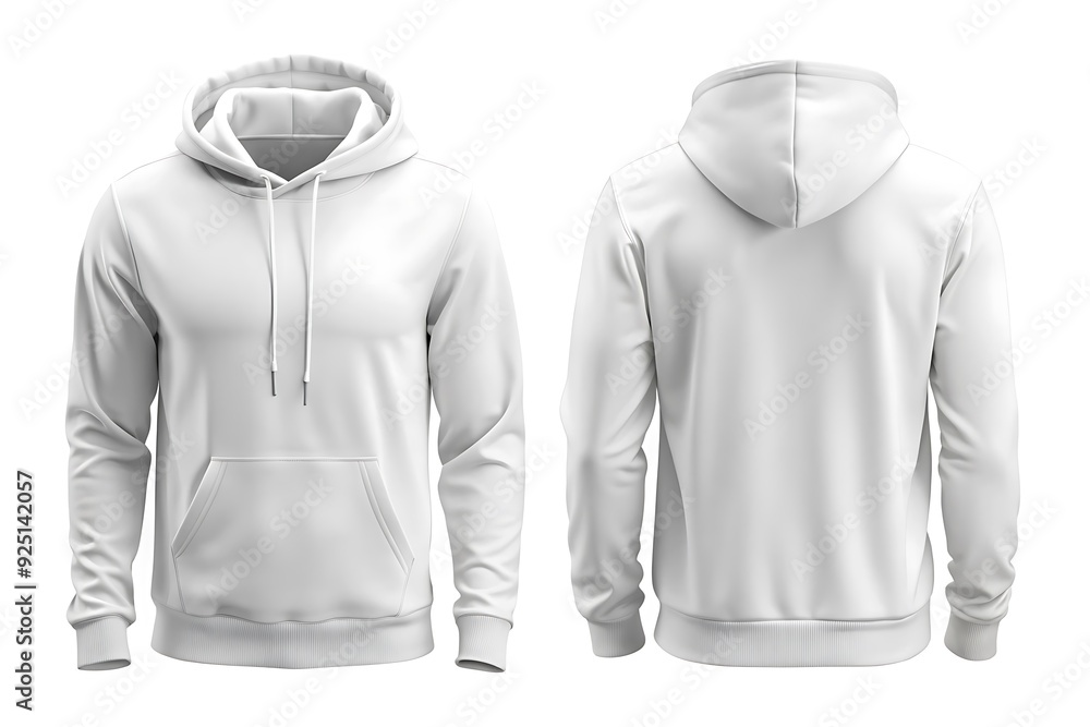 Blank white sweatshirt mockup set, front and back side view. Blank white sweatshirt mockup set, front and back side view.