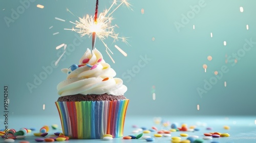 The Cupcake with a Sparkler photo