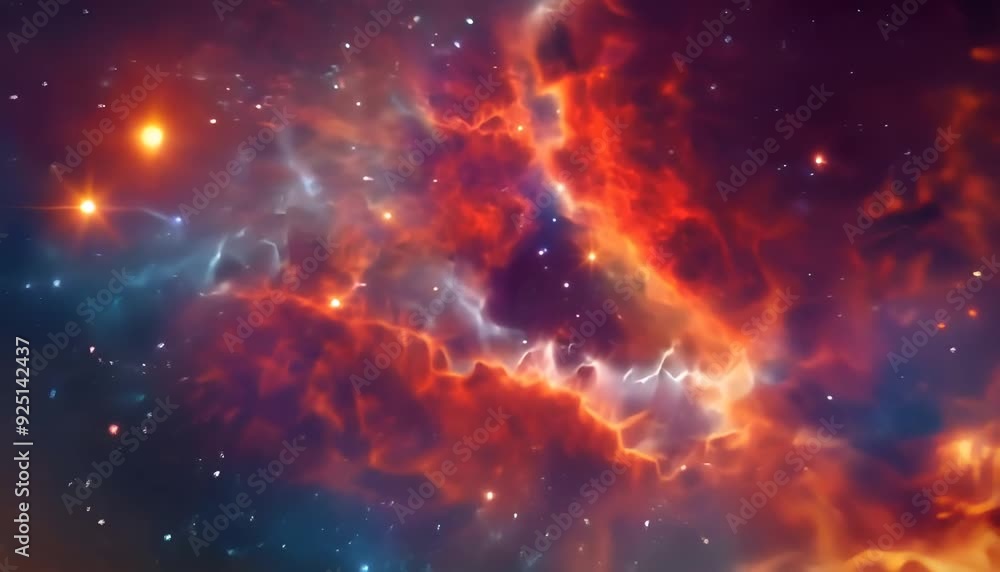 Increíble Nube de Nebulosa con Estrellas y Humo en el Espacio Profundo: Fondo Fantástico de Alta Resolución, Altamente Detallado y Cinematográfico con Colores Psicodélicos Giratorios en Azul Oscuro