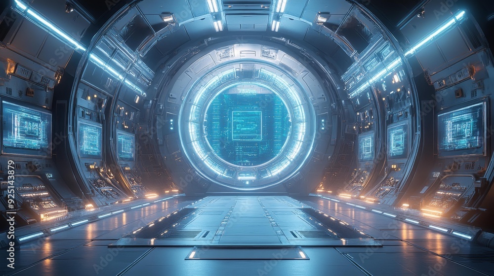 Fototapeta premium Futuristic sci-fi gateway - generative ai