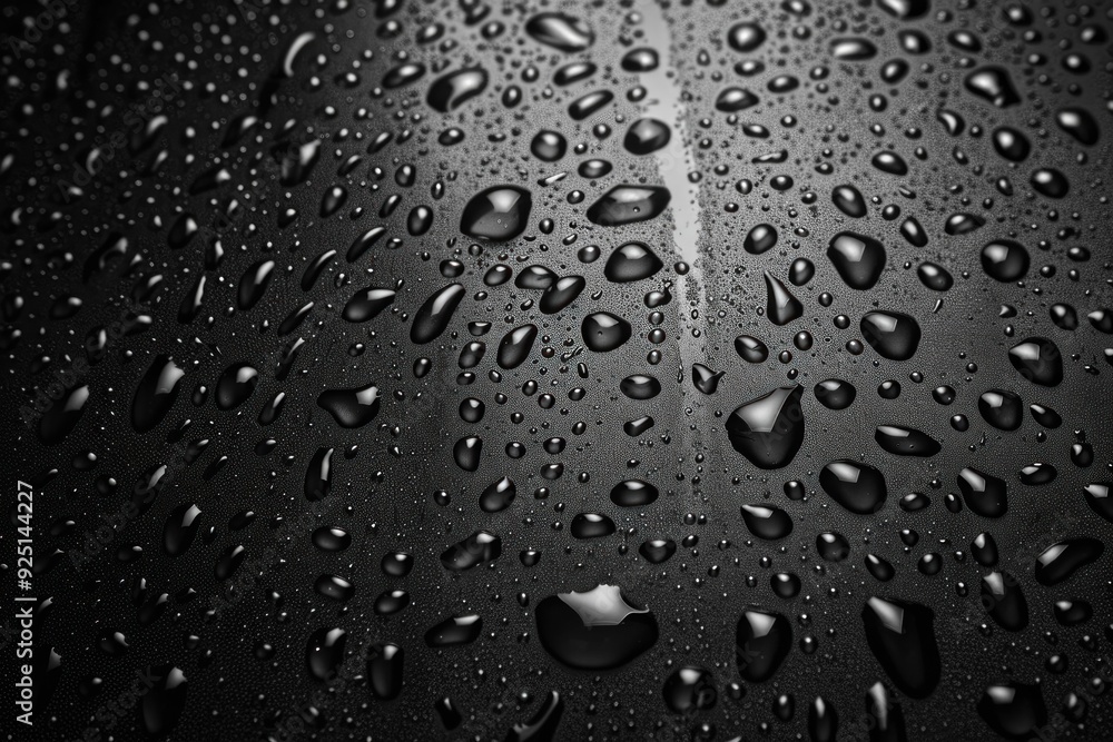 Water droplets forming on a smooth surface creating an abstract pattern Water droplets forming on a smooth surface creating an abstract pattern