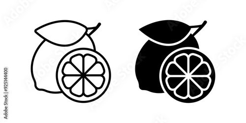Lemon icon set. Fresh lemon sign. for mobile concept and web design. vector illustration on white background
