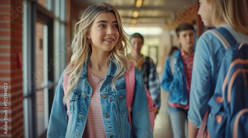 The smiling student in hallway