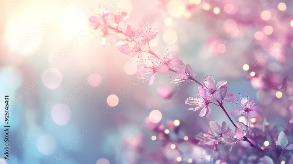 Spring flowers bathed in sunlight, with a soft and dreamy bokeh background in pastel colors Spring flowers bathed in sunlight, with a soft and dreamy bokeh background in pastel colors
