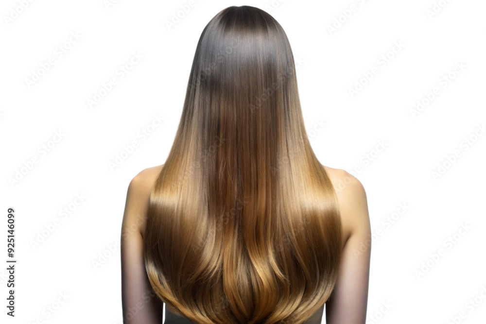 Woman with straight long brown hair from back view png Woman with straight long brown hair from back view png