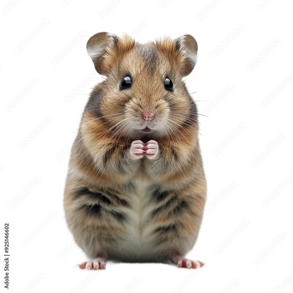 Obraz premium Hamster mouse standing looking at camera isolated on transparent background cutout PNG