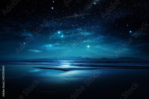 Mysterious night landscapes with moonlit skies and starry atmospheres.