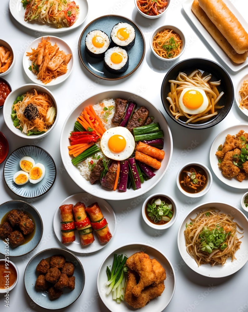 custom made wallpaper toronto digitalKorean foods served on a dining table.