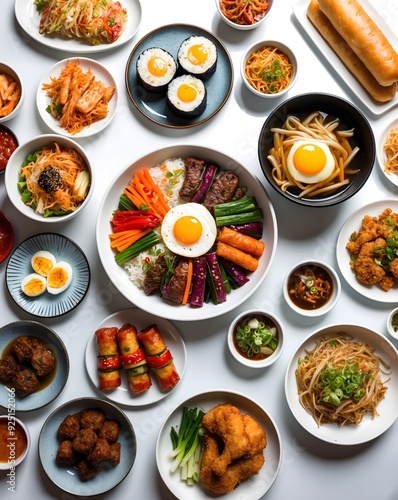 Wallpaper Mural Korean foods served on a dining table. Torontodigital.ca