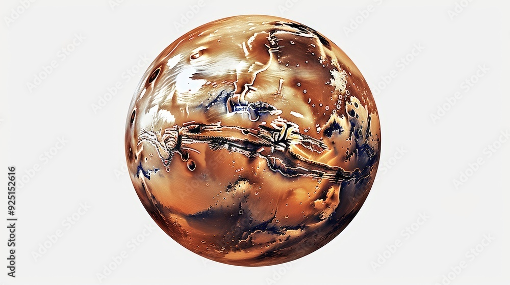 Abstract Planet Globe with Brown and Blue Surface Abstract Planet Globe with Brown and Blue Surface