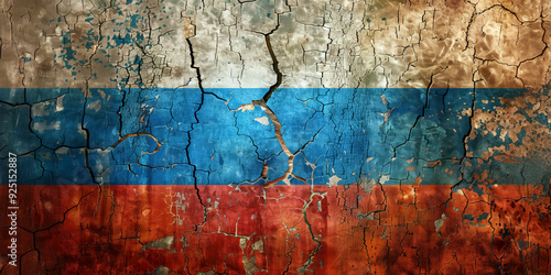 Old and Weathered Russia Flag photo