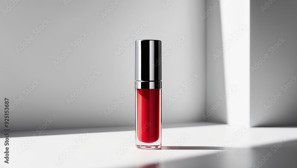 Bottle of red nail polish in studio setting, still life and product photography Bottle of red nail polish in studio setting, still life and product photography